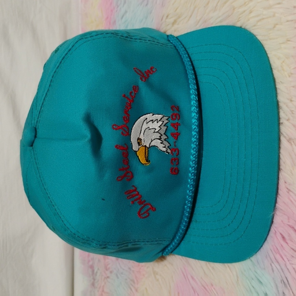 (A-2)RARE! NWOT Drill Steel Service Inc Eagle Head Embroidered Snap Back Vtg Hat